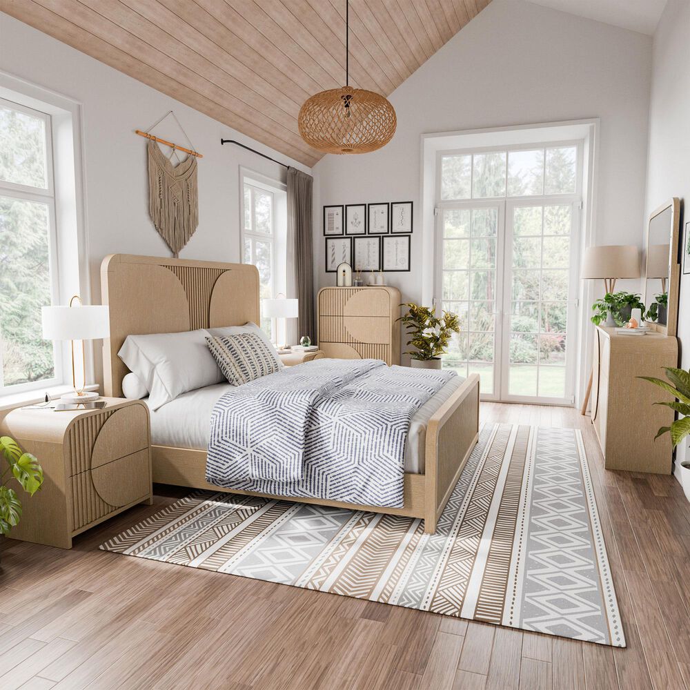 Furniture of America Tangentry 6-Piece Queen Bedroom Set in Natural, , large