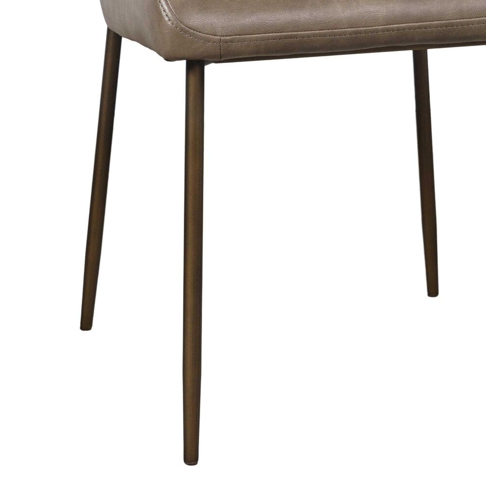 Jofran Carson Oak Side Chair with Smoke Faux Leather in Bronze, , large