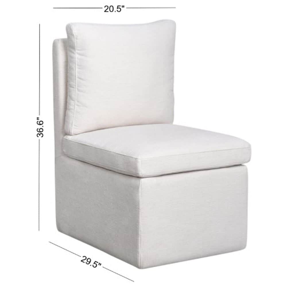 Hawthorne Furniture Upholstered Side Chair with Pillow Back in Cream, , large