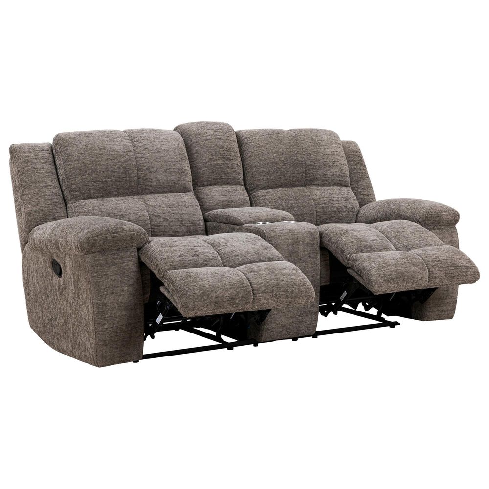 Simeon Collection Buster Manual Reclining Console Loveseat in Cabot Stone, , large