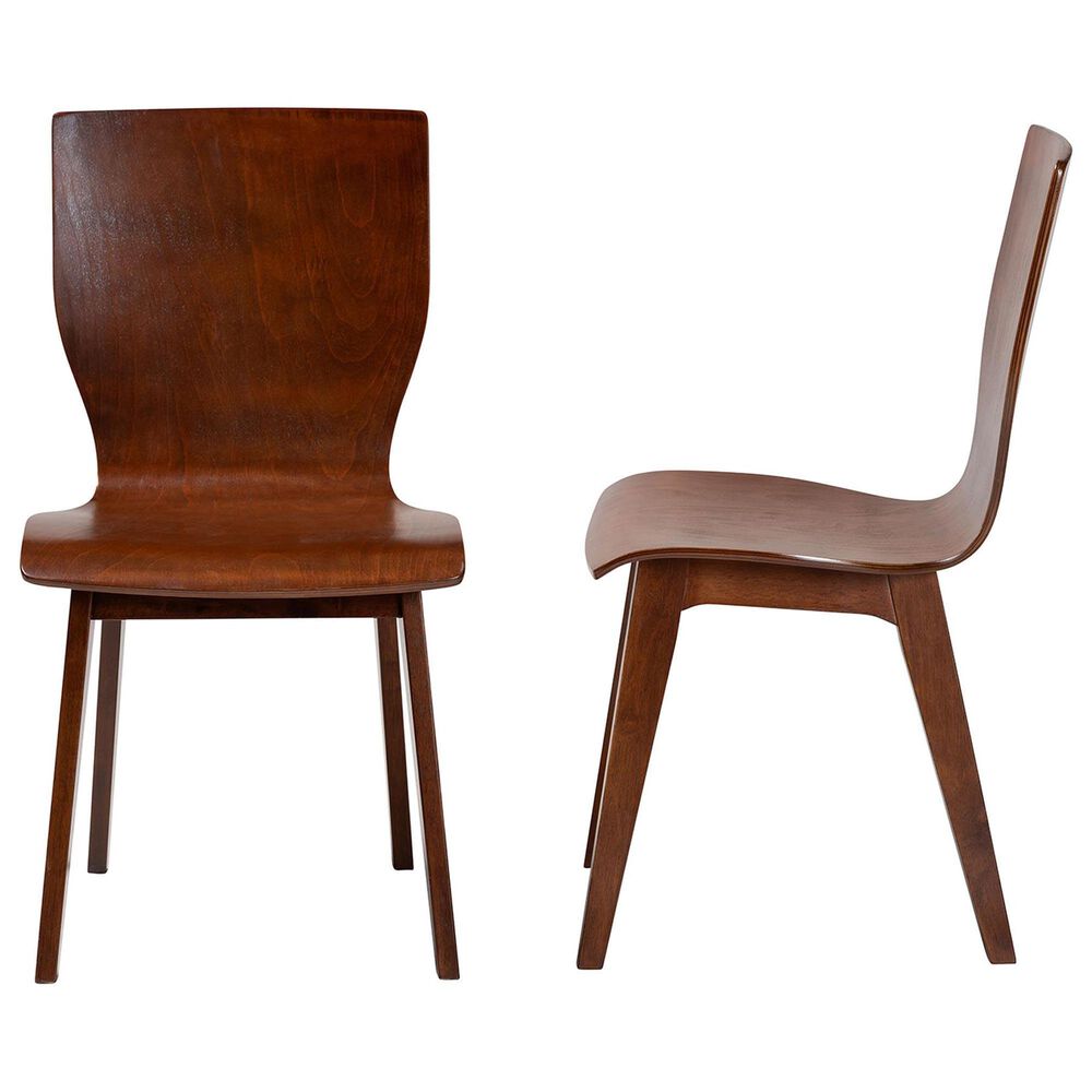 Baxton Studio Elsa Side Chair in Dark Walnut (Set of 2), , large