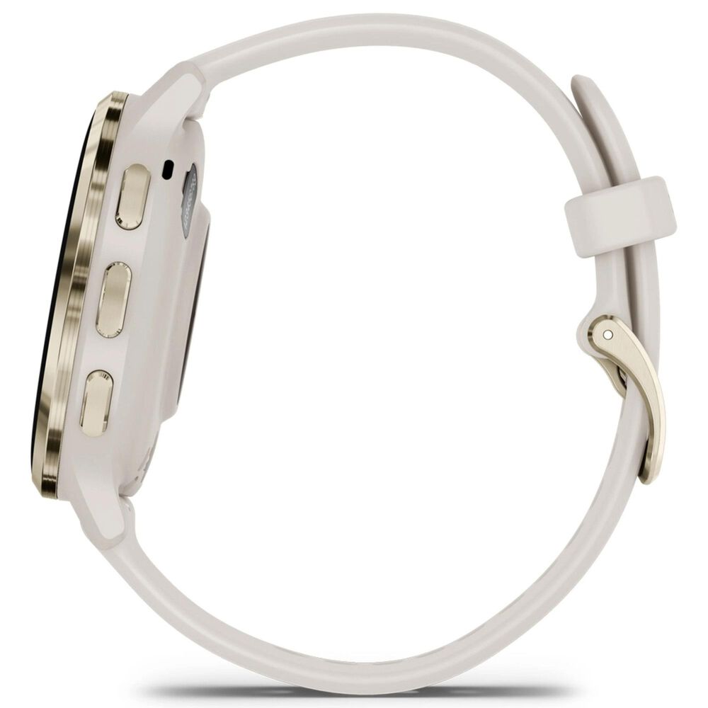 Garmin Venu 3S Smartwatch 41mm Soft Gold Stainless Steel Bezel Case with Ivory Silicone Band, , large