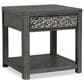 Furniture of America Piez End Table in Ash Gray and Stainless Steel, , large
