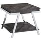 Steve Silver Roma End Table in Shadow Grey and Chrome, , large