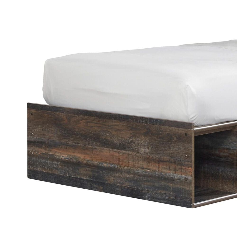 Ashley Drystan Twin Dual Storage Bed in Brown Rustic, , large