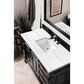 James Martin Vanities Brookfield 48" Single Bathroom Vanity in Antique Black with 3 cm Arctic Fall Solid Surface Top and Rectangle Sink, , large