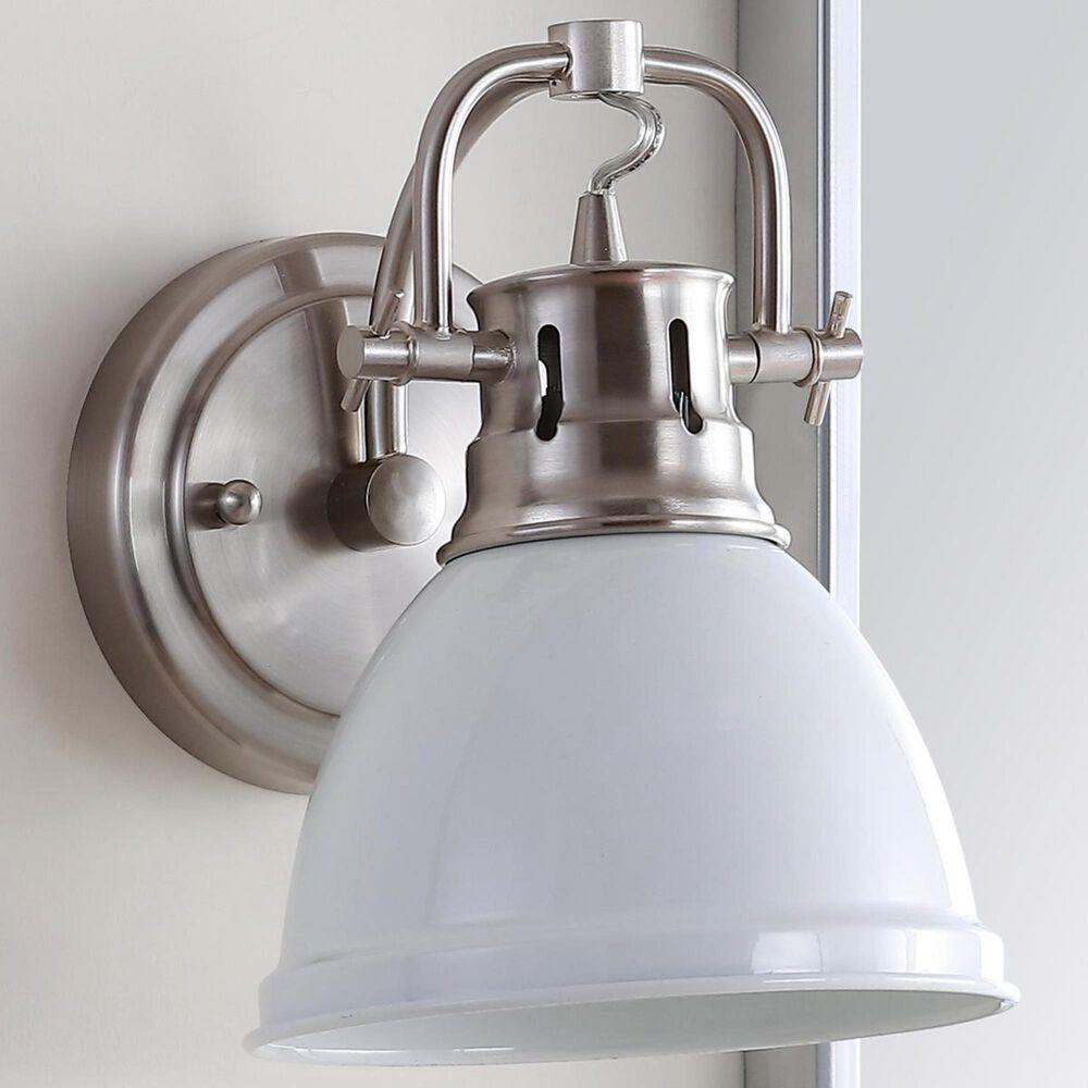 Safavieh Lawson Bathroom Sconce in Brushed Nickel/White, , large