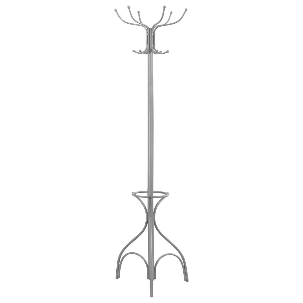 Monarch Specialties 70" Coat Rack in Silver Metal, , large