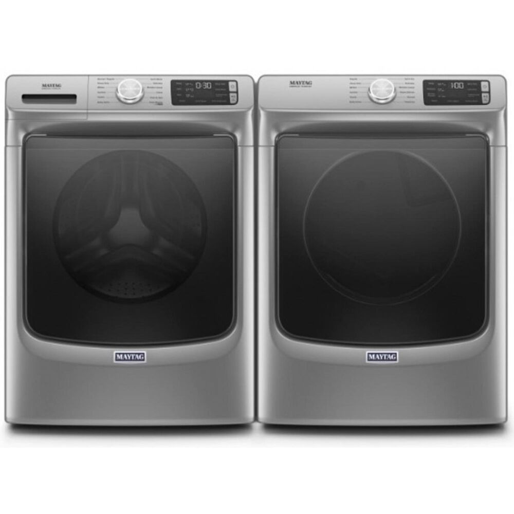 Maytag 4.8 Cu. Ft. Front Load Washer with Steam and 7.3 Cu. Ft. Electric Dryer - Metallic Slate, , large