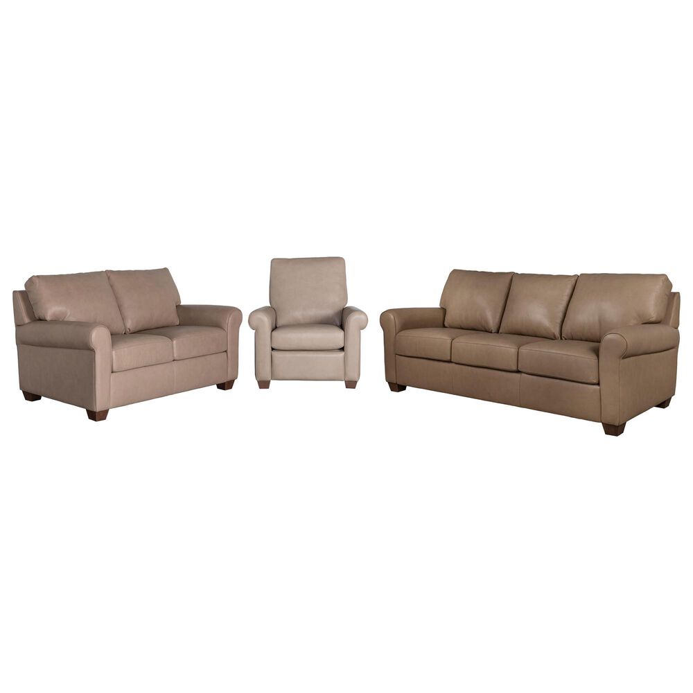 American Leather Sutton 3-Piece Stationary Living Room Set in Titan Champagne, , large