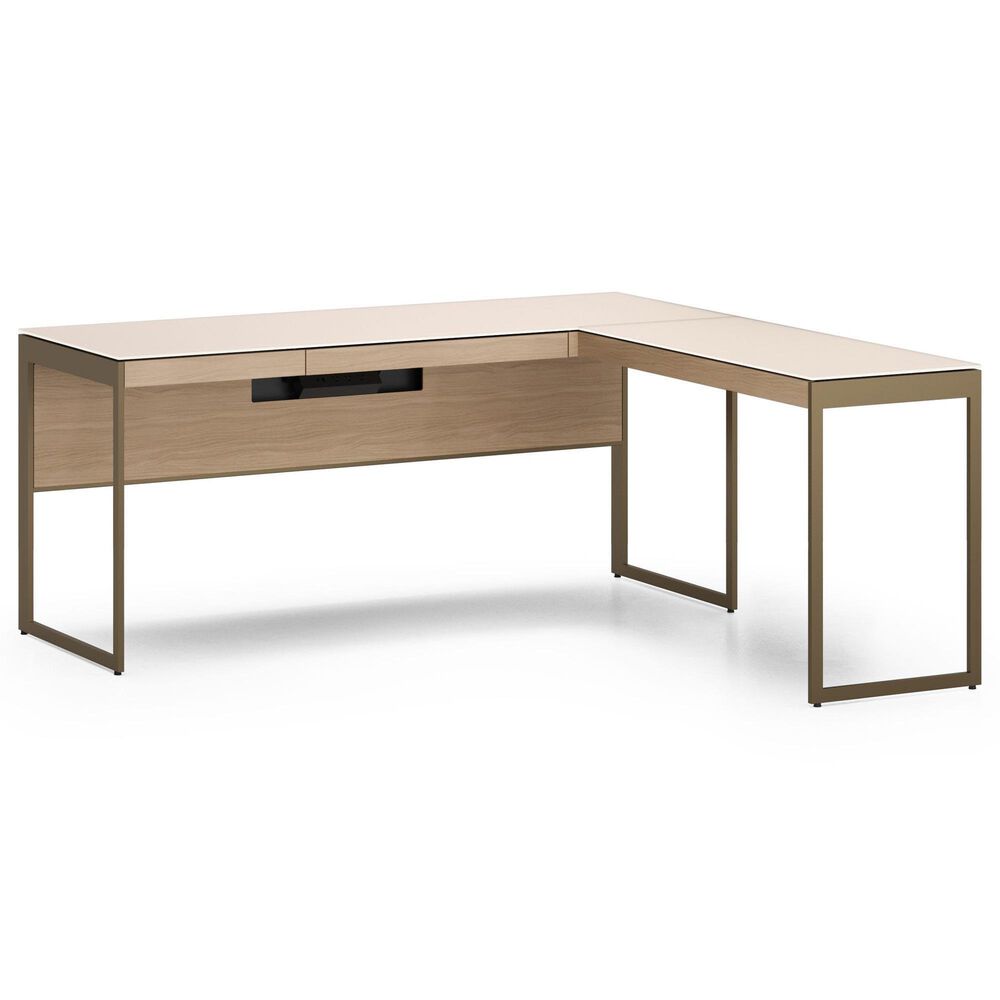 BDI Sequel Studio 66" L-Desk with Return in Neo Oak and Bronze, , large