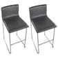 Lumisource Mara Barstool with Grey Cushion in Stainless Steel (Set of 2), , large