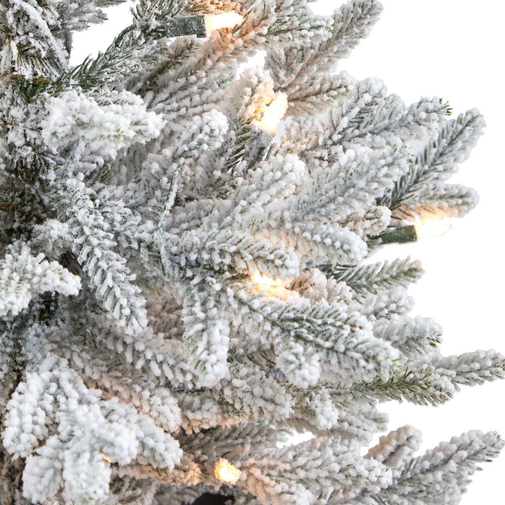 Nearly Natural Inc 4' Flocked Fraser Fir Artificial Christmas Tree with