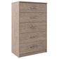 Signature Design by Ashley Flannia 5 Drawer Chest in Warm Gray, , large