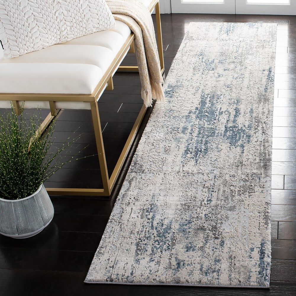 Safavieh Invista INV486 2&#39; x 8&#39; Grey and Blue Runner, , large