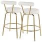 Lumisource Rhonda Swivel Counter Stool with White Cushion in Gold (Set of 2), , large