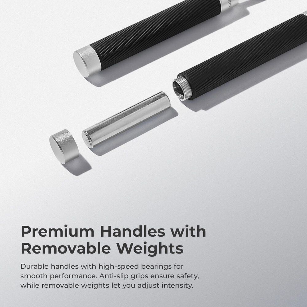 Sunny Health &amp; Fitness Weighted Jump Rope in Black and Silver, , large