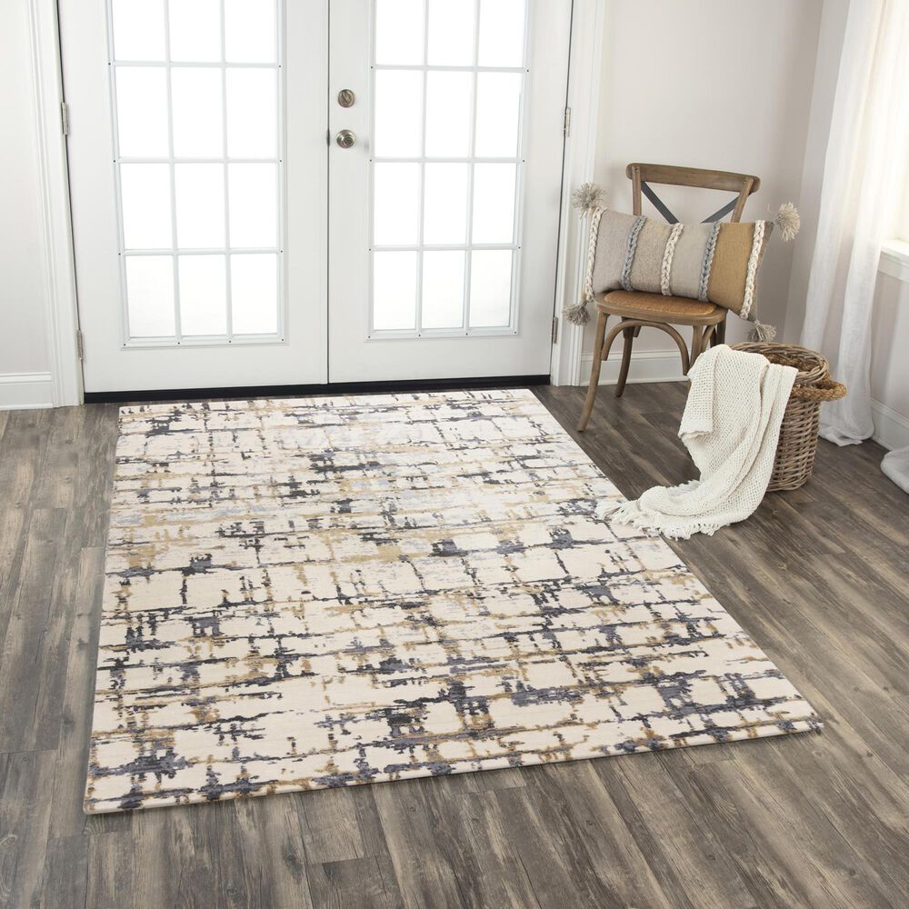 RIZZY Bolero Beige and Gray 4' x 6' Area Rug, , large