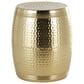 Maple and Jade Handmade Drum Accent End Table in Gold, , large
