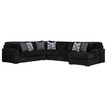 Ashley Midnight-Madness 4-Piece Sectional with Right-Facing Chaise in Onyx, , large