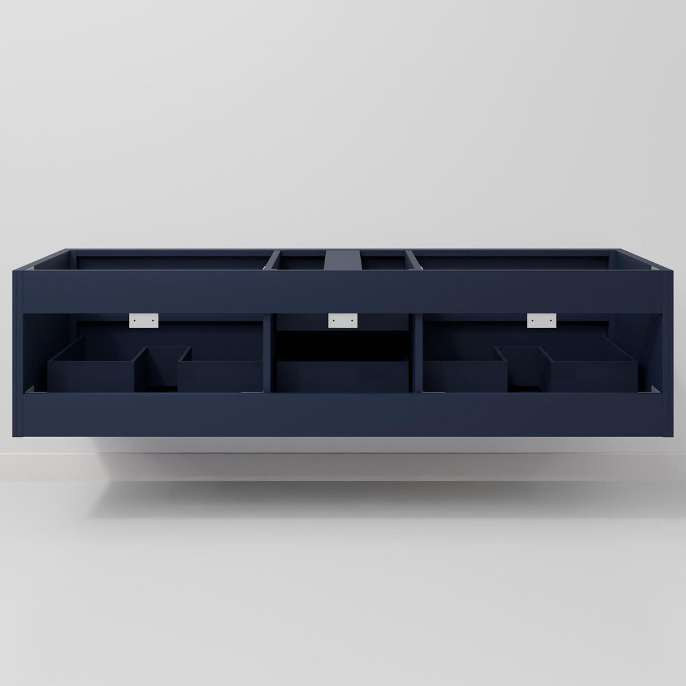 Lexora Home Castor 72" Double Bathroom Vanity in Blue with 2 cm White Carrara Marble Top and Rectangular Sinks, , large
