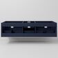 Lexora Home Castor 72" Double Bathroom Vanity in Blue with 2 cm White Carrara Marble Top and Rectangular Sinks, , large