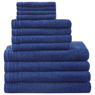 Hampton Park Big Bundle 12-Piece Bath Towel Set in Navy, , large