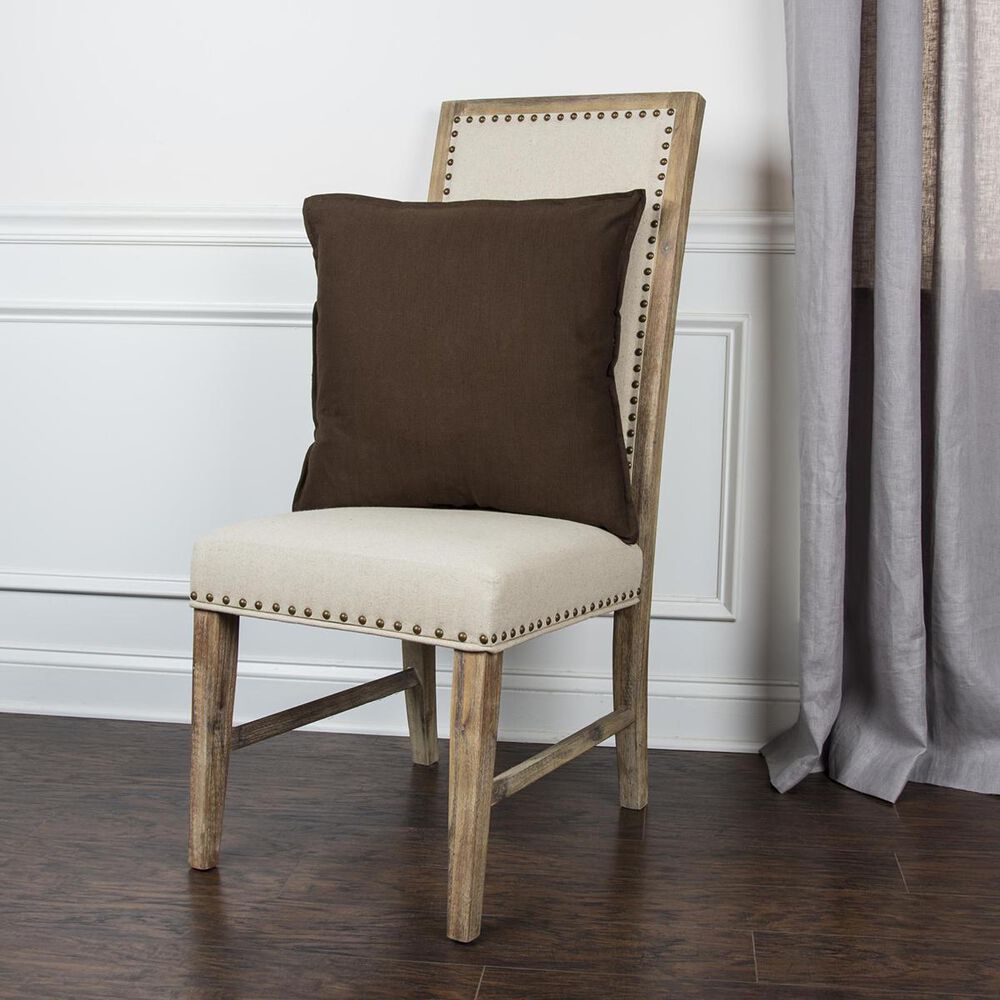 Rizzy Home 20&quot; x 20&quot; Down Pillow in Solid Brown, , large