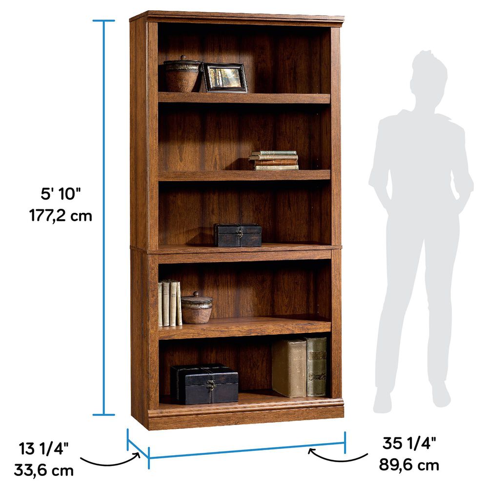 Sauder Miscellaneous Storage 5-Shelf Bookcase in Washington Cherry, , large