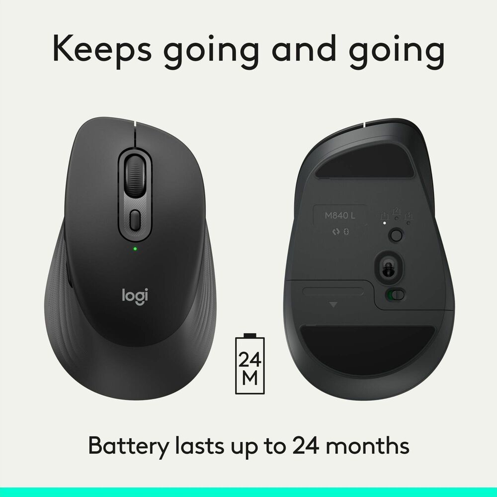 Logitech Signature Comfort Wireless Mouse in Black, , large