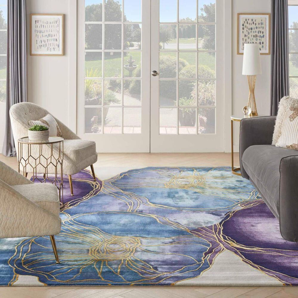 Nourison Prismatic Blue and Gold 9&#39;9&quot; x 13&#39;9&quot; Area Rug, , large