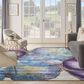 Nourison Prismatic Blue and Gold 9"9" x 13"9" Area Rug, , large