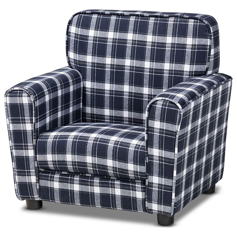 Baxton Studio Talma Kids Armchair in Blue/White, , large
