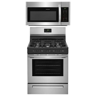 Frigidaire 2-Piece Kitchen Package with 30"" Gas Range and Microwave in Stainless Steel, , large