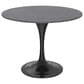 Leisuremod LeisureMod Verve Collection 36 Round Dining Table, Black Base with Sintered Stone Grey Top, , large