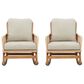 Hearth and Haven Outdoor Wicker Rocking Chair with Light Teak Frame in Beige (Set of 2), , large