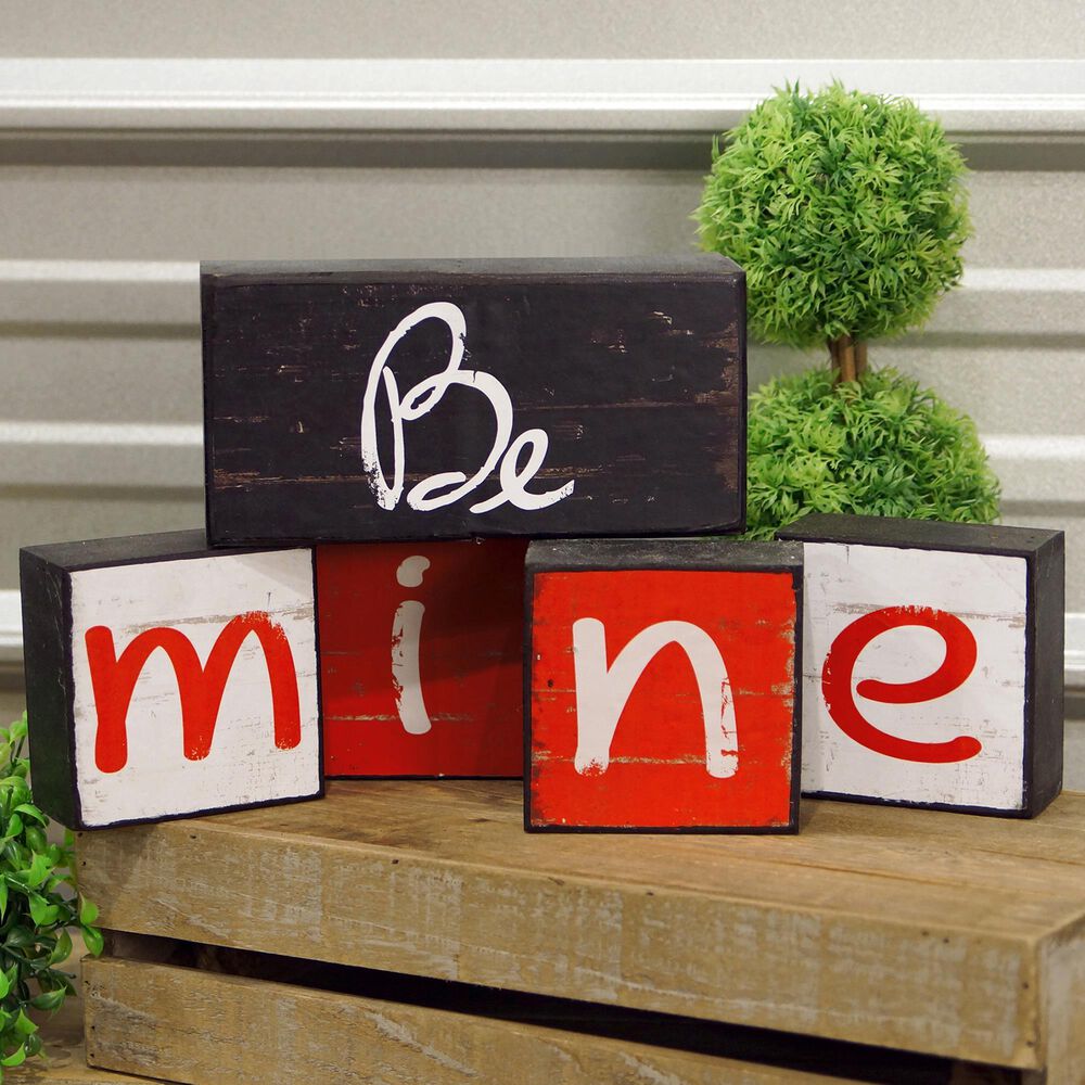 VIP Home and Garden American Mercantile "Be Mine" Blocks (Set of 5), , large