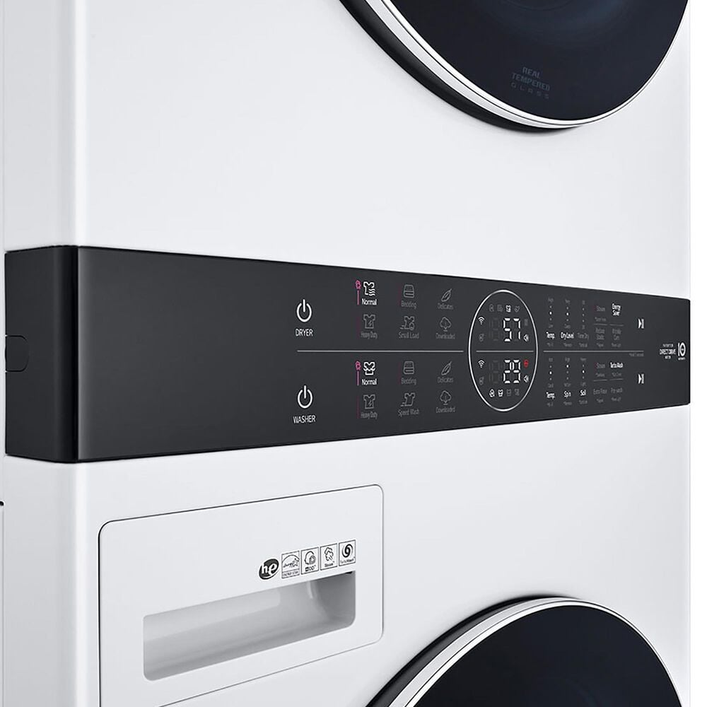 LG Single Unit Front Load LG WashTower with Center Control 4.5 Cu. Ft. Washer and 7.4 Cu. Ft. Gas Dryer in White, , large