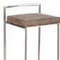 LumiSource Fuji 30" Stacker Bar Stool with Brown Cowboy Upholstery in Stainless Steel (Set of 2), , large