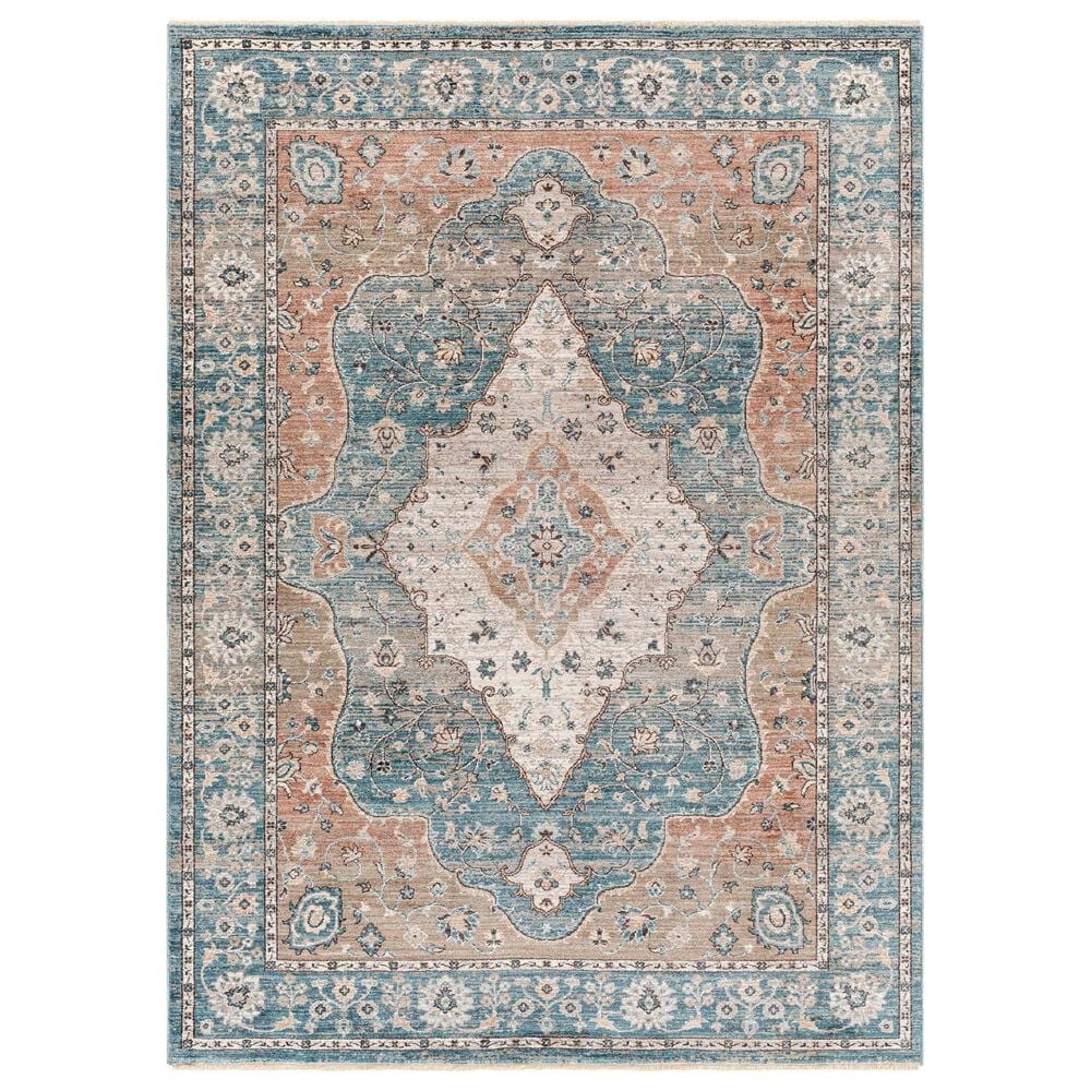 Surya Carlisle Oriental 2"11" x 10" Dark Blue, Light Sage, Dusty Pink, Cream and Medium Brown Runner, , large