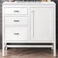 James Martin Vanities Addison 36" Single Bathroom Vanity in Glossy White with 3 cm Arctic Fall Solid Surface Top and Rectangular Sink, , large