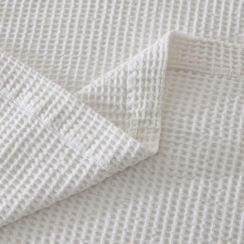 Trade Linker Full/Queen Waffle Weave Knit Throw Blanket in White, , large