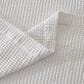 Trade Linker Full/Queen Waffle Weave Knit Throw Blanket in White, , large