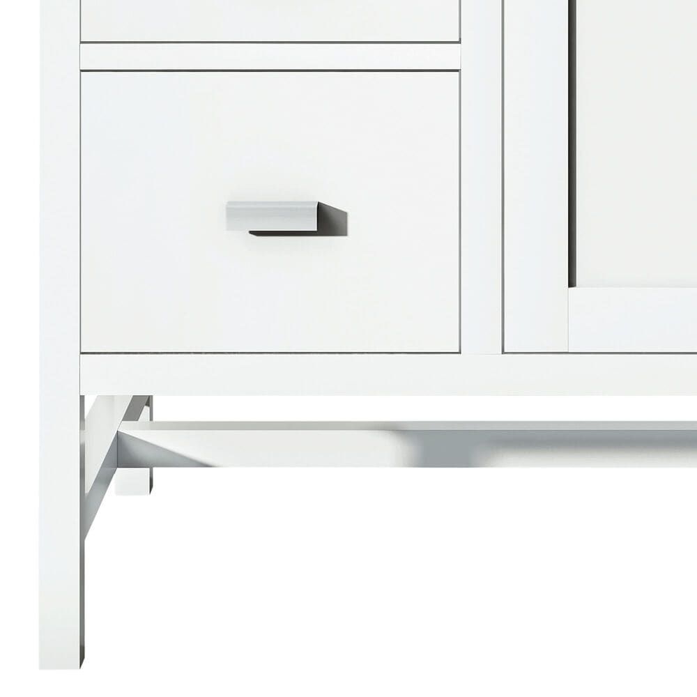 James Martin Vanities Addison 30&quot; Single Bathroom Vanity in Glossy White with Single Hole 3 cm White Zeus Quartz Top and Rectangular Sink, , large