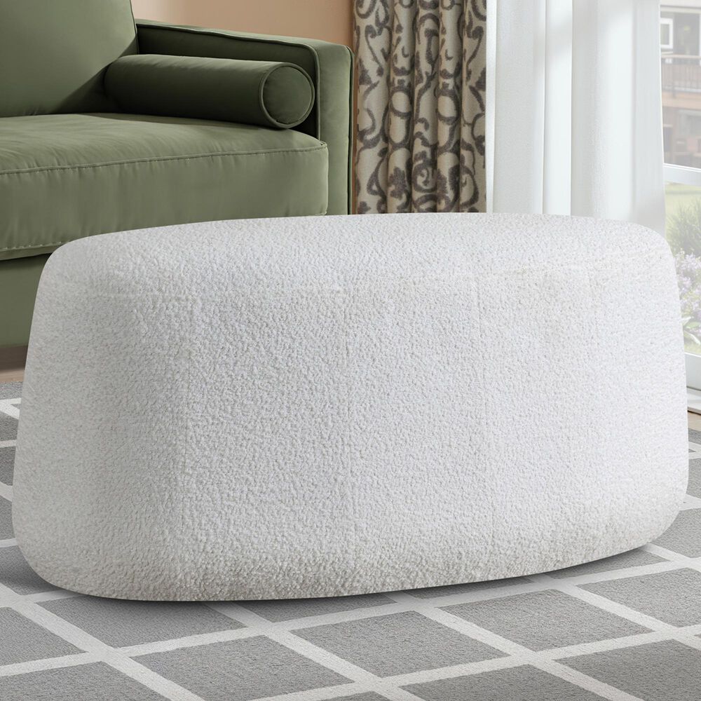 Lifestyle Solutions Kayden Ottoman in White, , large