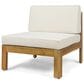 Hearth and Haven Alcove 5-Piece Outdoor L-Shape Sectional Set with Beige Cushion in Teak, , large