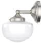 Hunter Saddle Creek 1-Light Sconce with White Shade in Brushed Nickel, , large
