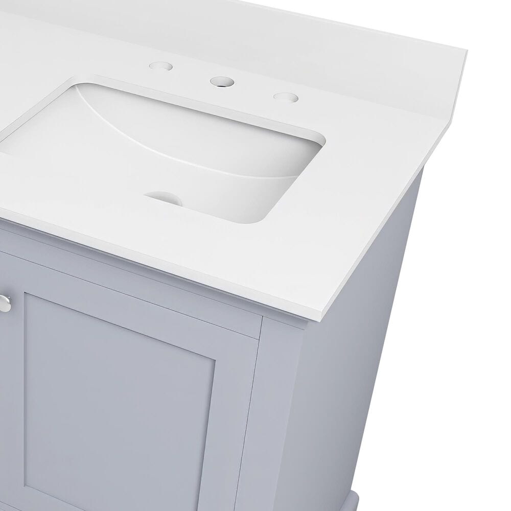 Lexora Home Dukes 48" Double Bathroom Vanity in Dark Grey with 2 cm White Quartz Top and Rectangular Sinks, , large