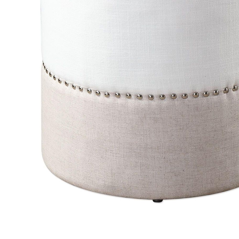 Uttermost Tilda Ottoman in Oatmeal and Creamy White &#40;Set of 2&#41;, , large