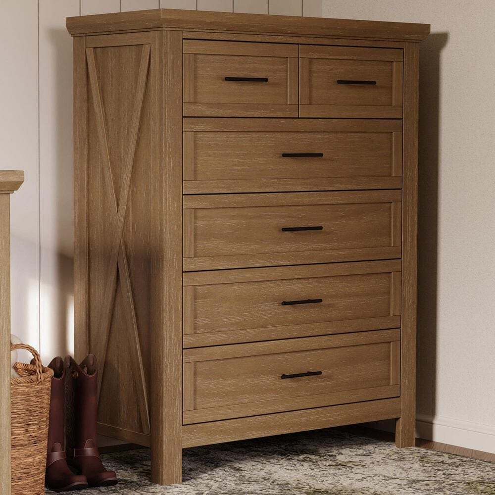 DaVinci Emory Farmhouse 6-Drawer Chest in Driftwood, , large
